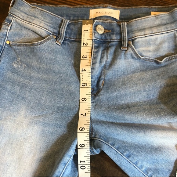 PACSUN Ankle Jegging Jeans Women’s 26 Faded Raw Hem Boho Skinny Stretch Denim - Picture 5 of 14